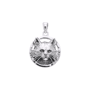 SILVER CAT PENDANT, SILVER 925 - PENDANTS - SILVER