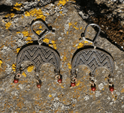 LUDMILA, EARRINGS, BRONZE, RED - EARRINGS