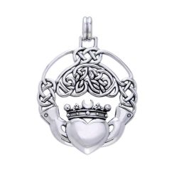 CELTIC KNOTTED CLADDAGH PENDANT, Ag 925