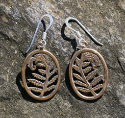 FERN, bronze earrings
