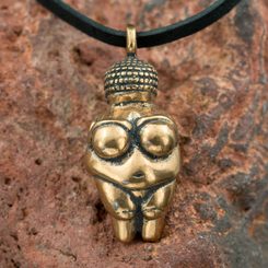 Venus of Willendorf, pendant, bronze