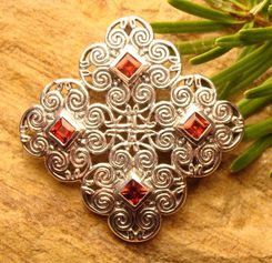 KNOTTED CROSS, Celtic silver pendant