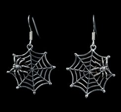 SPIDER in a Web, Earrings, silver
