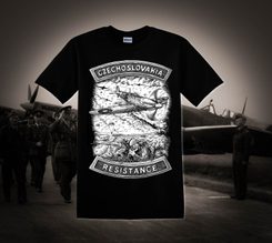 CZECHOSLOVAKIA, WWII RESISTANCE T-shirt, black