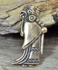 Valkyrie, bronze viking pendant