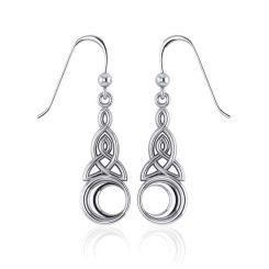 MOON, knotted silver earrings