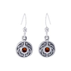 RED EYES, celtic earrings, Ag 925