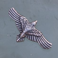 Flying CROW - Raven pendant, sterling silver