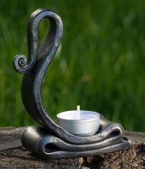 Forged tealight candle holder