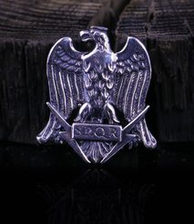 Naav - rock, metal, pohanství obchod - AQUILA, římská orlice S.P.Q.R.,  přívěšek, bronz - Naav - Přívěšky - Šperky