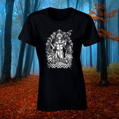 MORANA, Goddess of Death, ladies' black and white T-shirt