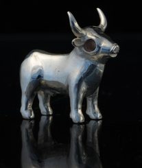 Celtic Bull from Bull Rock Cave, Moravia, figure silver
