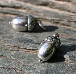ACORN, oak pendant, silver