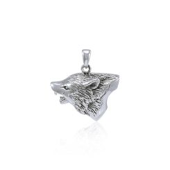 HOWLING WOLF, silver pendant