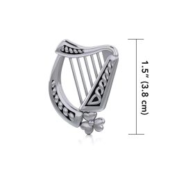 IRISH HARP, silver pendant
