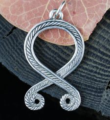 TROLL CROSS, Odal Rune, pendant, sterling silver