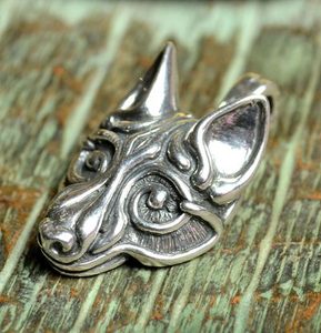 VIKING WOLF HEAD, SILVER PENDANT BY WULFLUND, AG 925, 16 G. - PENDANTS - SILVER{% if kategorie.adresa_nazvy[0] != zbozi.kategorie.nazev %} - SILVER JEWELLERY{% endif %}