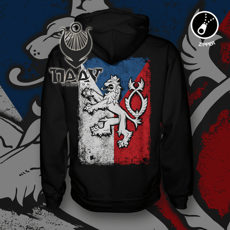 LION AND CZECH FLAG HOODIE ZIPPER