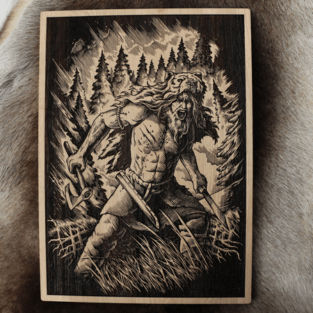 BERSERKER NÁSTĚNNÁ DEKORACE, DŘEVO 32X46CM