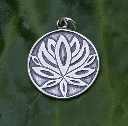 SACRED LOTUS FLOWER, SILVER PENDANT