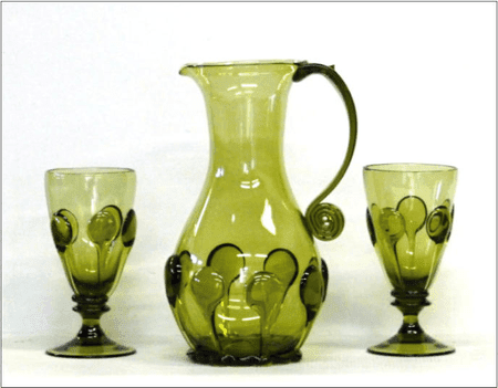 PERCHTA, SET OF MEDIEVAL GLASS 2 + 1
