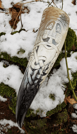 ODIN, LUXURY ENGRAVED DRINKING HORN