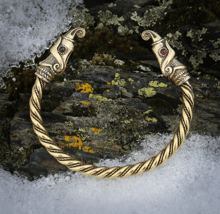 HUGINN AND MUNINN, VIKING BRACELET, BRASS