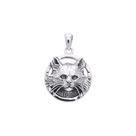 SILVER CAT PENDANT, SILVER 925