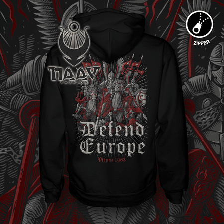 DEFEND EUROPE - HUSAŘI 1683 MIKINA, ZIPPER