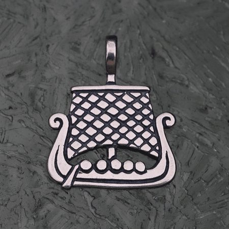 VIKING SHIP, SILVER PENDANT