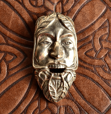 GREEN MAN, THE LORD OF THE NATURE AND REBIRTH, BRONZE PENDANT