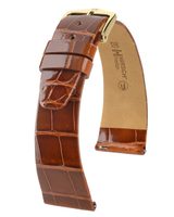 Remienok Hirsch Prestige Alligator - zlatohnedý, lesk