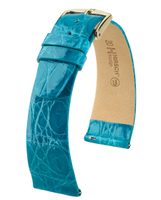 Remienok Hirsch Prestige 1 krokodíl - tyrkysový, lesklý