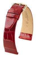 Remienok Hirsch Prestige Alligator - červený, lesklý
