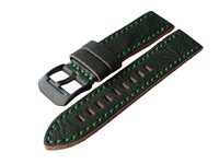 Kožený remienok Vostok Europe pre Almaz 6S11-320C261 - zelená/čierna pracka