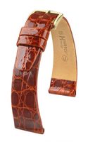 Remienok Hirsch Prestige 1 krokodíl - zlatohnedý, lesk