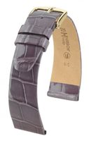 Remienok Hirsch Prestige Alligator - sivý, lesklý