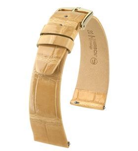 ŘEMÍNEK HIRSCH PRESTIGE ALLIGATOR - BÉŽOVÝ, LESK - REMIENKY - OSTATNÉ