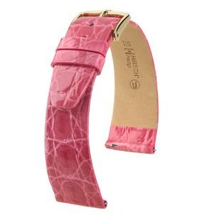 ŘEMÍNEK HIRSCH PRESTIGE CROCODILE - TMAVĚ RŮŽOVÝ - REMIENKY - OSTATNÉ