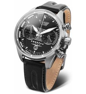 VOSTOK EUROPE LIMITOVANÁ EDICE EMBÉČKA CHRONO LINE 6S21-325A497 – ČIERNY KOŽENÝ REMIENOK - EMBÉČKA - ZNAČKY