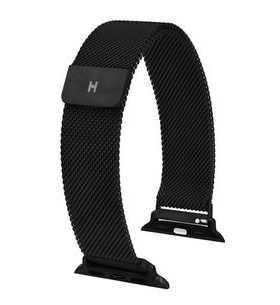 REMIENOK HIRSCH MILANAISE PRE APPLE WATCH - ČIERNY - REMIENKY - OSTATNÉ