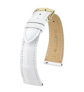 ŘEMÍNEK HIRSCH LONDON 1 ALLIGATOR - BÍLÝ, LESK - REMIENKY - OSTATNÉ