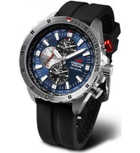 VOSTOK EUROPE ALMAZ MULTIFUNCTIONAL LINE YM26-320A652 – ČIERNY GUMOVÝ REMIENOK - ALMAZ SPACE STATION - ZNAČKY