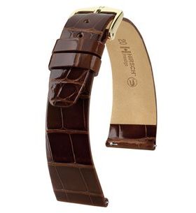 ŘEMÍNEK HIRSCH PRESTIGE ALLIGATOR - TMAVĚ HNĚDÝ, LESK - REMIENKY - OSTATNÉ