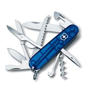 NŮŽ VICTORINOX HUNTSMAN MODRÁ TRANSPARENTNÍ 1.3713.T2B1 - VRECKOVÉ NOŽE - OSTATNÉ