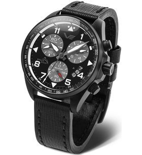 VOSTOK EUROPE SPACE RACE CHRONO LINE 6S30-325C744 – ČIERNY KOŽENÝ REMIENOK - SPACE RACE - ZNAČKY