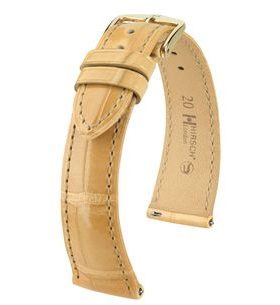 REMIENOK HIRSCH LONDON ALLIGATOR - BÉŽOVÝ, LESKLÝ - REMIENKY - OSTATNÉ