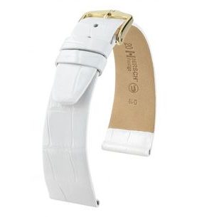 ŘEMÍNEK HIRSCH PRESTIGE 1 ALLIGATOR - BÍLÝ, LESK - REMIENKY - OSTATNÉ