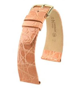 ŘEMÍNEK HIRSCH PRESTIGE 1 CROCODILE - RŮŽOVÝ, LESK - REMIENKY - OSTATNÉ