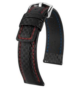 ŘEMÍNEK HIRSCH CARBON - ČERNÝ, ČERVENÉ PROŠITÍ - REMIENKY - OSTATNÉ